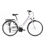 Trekingový bicykel 28" Romet Gazela bielo-fialový hliníkový 17"